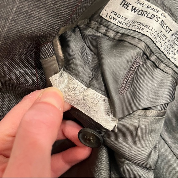 Christian Dior Men’s Wool Two Button Blazer Gray Stripe Size 44 - Picture 6 of 11